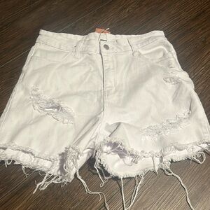 White Jean shorts
